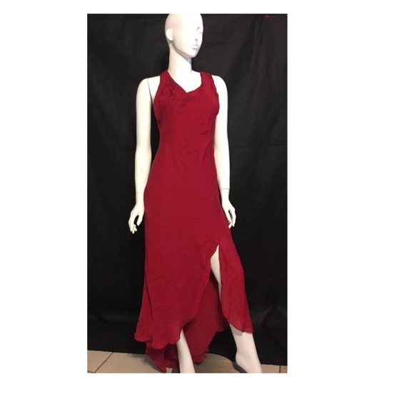 NWT $475‎ Haute Hippie Cowl Neck Racerback Silk Dress Red [SZ Medium ] - Picture 2 of 9